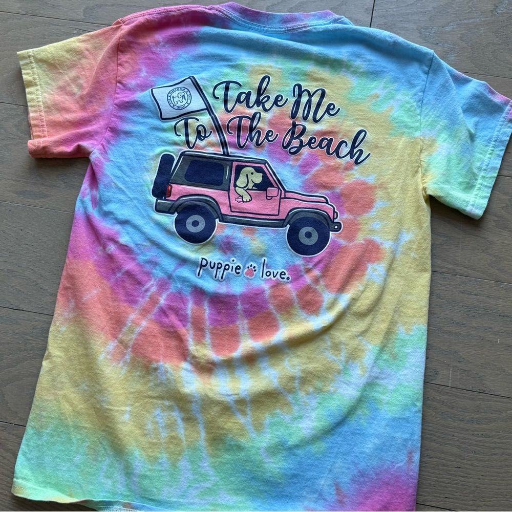 Puppy Love Beach Tie Dye T-shirt